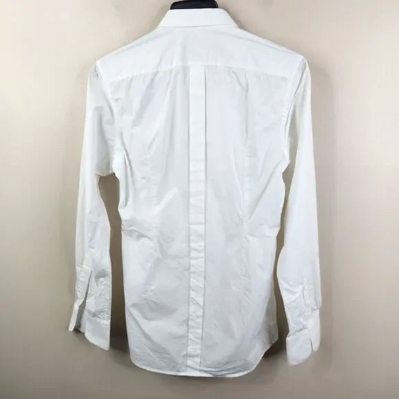 Dolce & Gabbana Mens White Cotton Long Sleeve Poplin Bib Tuxedo Shirt 15 - 38 - Picture 5 of 7